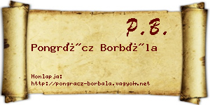 Pongrácz Borbála névjegykártya